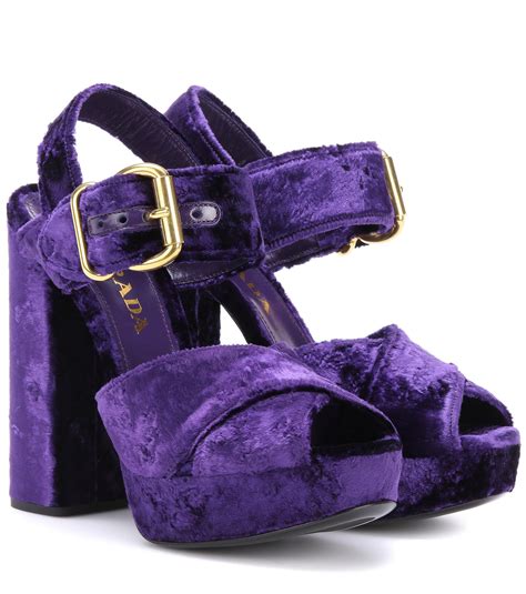 prada velvet platform sandals